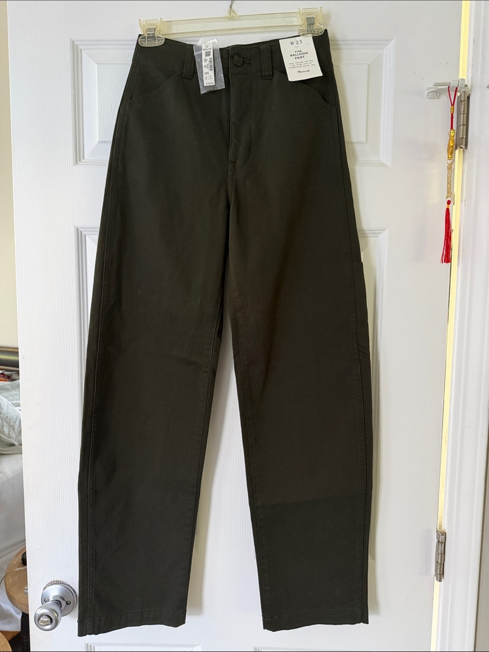 NWT Madewell Dark Olive Wide-Leg High-Rise “The Balloon Pant” Size 23